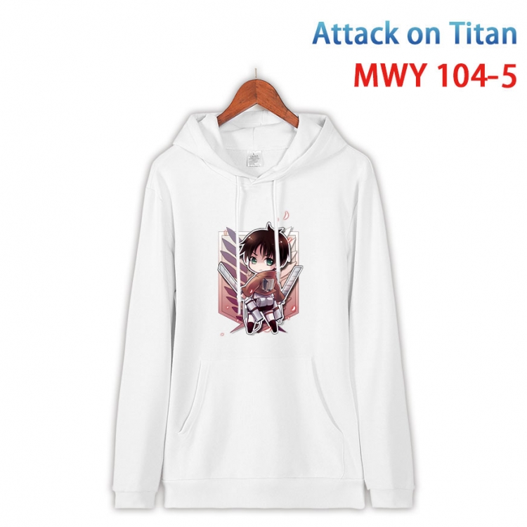 Shingeki no Kyojin Cartoon Sleeve Hooded Patch Pocket Cotton Sweatshirt from S to 4XL  MWY-104-5