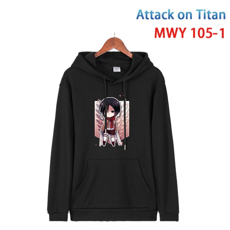 Shingeki no Kyojin Cartoon Sleeve Hooded Patch Pocket Cotton Sweatshirt from S to 4XL  MWY-105-1