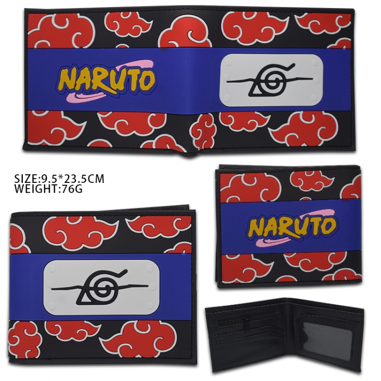 Naruto  Hardware PU wallet short two-fold wallet 9.5X23.5CM style B