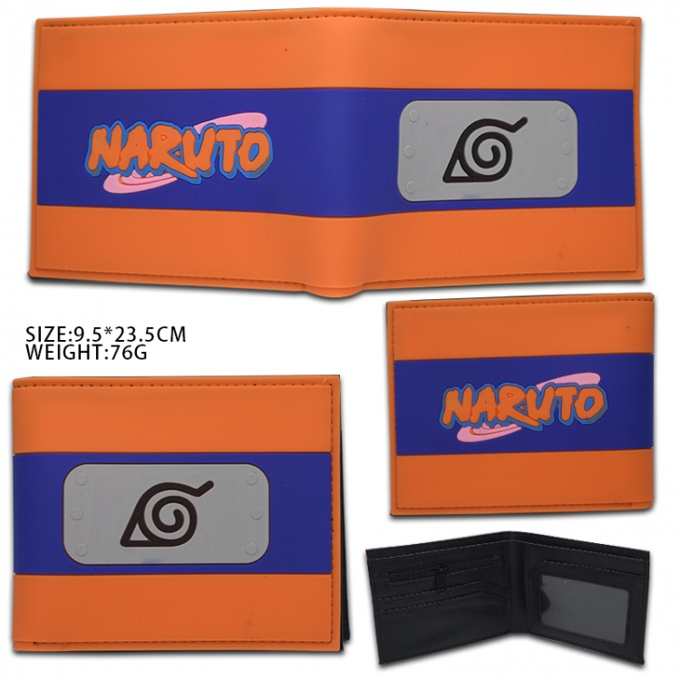 Naruto  Hardware PU wallet short two-fold wallet 9.5X23.5CM style A