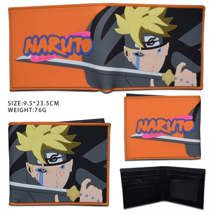 Naruto  Hardware PU wallet short two-fold wallet 9.5X23.5CM style C