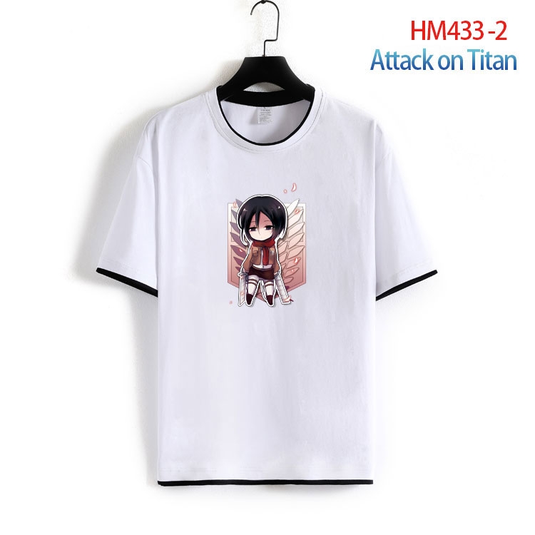 Shingeki no Kyojin Cotton round neck fake two short-sleeved T-shirts from S to 4XL   HM-433-2