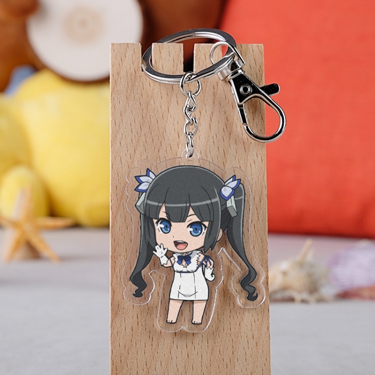 Is it wrong to try to Pick Up Girls in a Dungeon Anime acrylic Key Chain  price for 5 pcs 3103