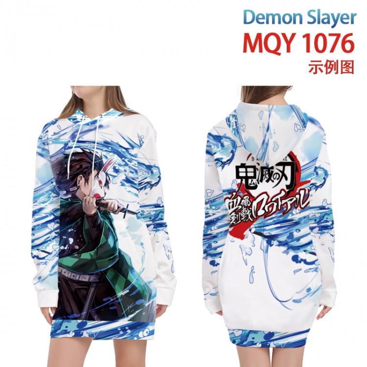 Demon Slayer Kimets Full color printed hooded long sweater from XS to 4XL MQY-1076
