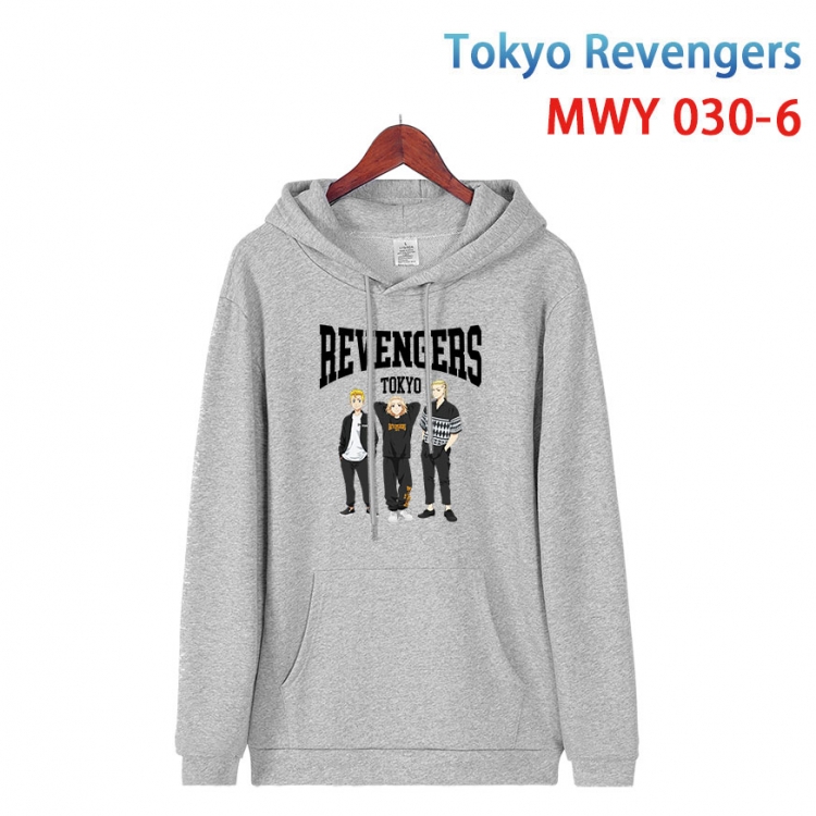 Tokyo Revengers  Cartoon hooded patch pocket cotton sweatshirt from S to 4XL MWY-030-6