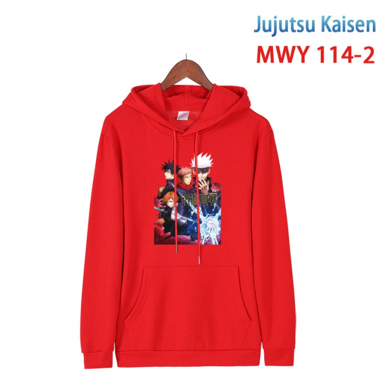 Jujutsu Kaisen  Cartoon hooded patch pocket cotton sweatshirt from S to 4XL MWY-114-2