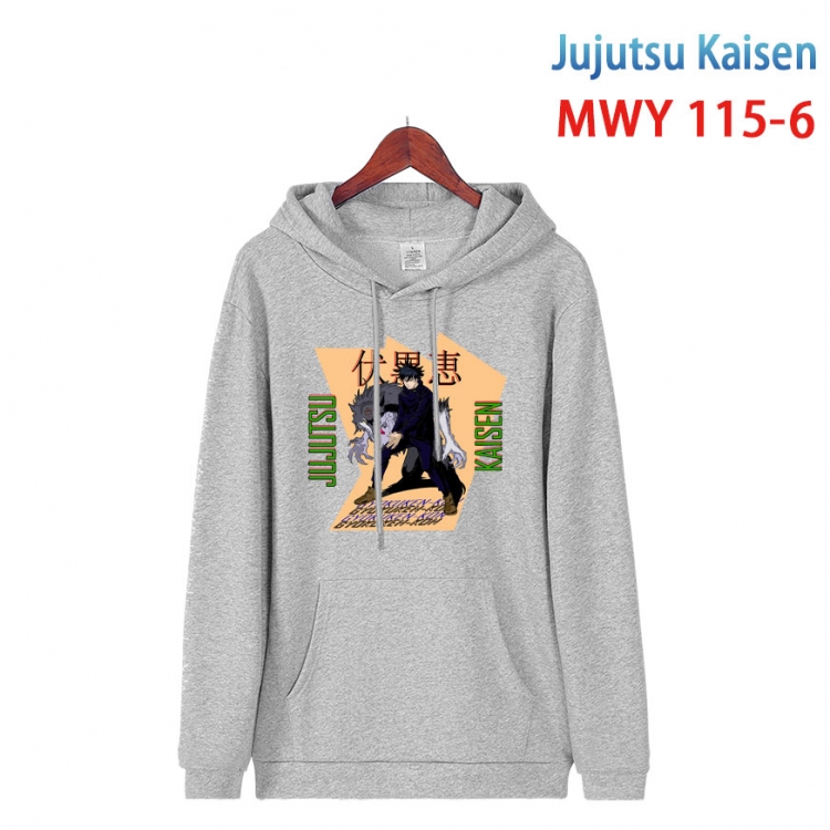 Jujutsu Kaisen  Cartoon hooded patch pocket cotton sweatshirt from S to 4XL MWY-115-6