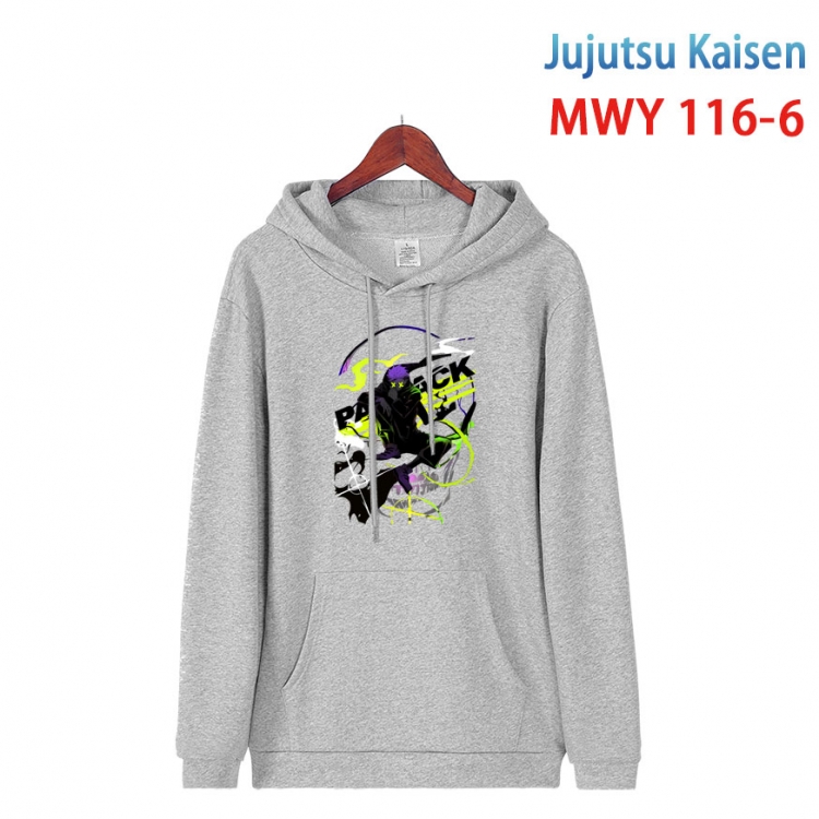 Jujutsu Kaisen  Cartoon hooded patch pocket cotton sweatshirt from S to 4XL MWY-116-6