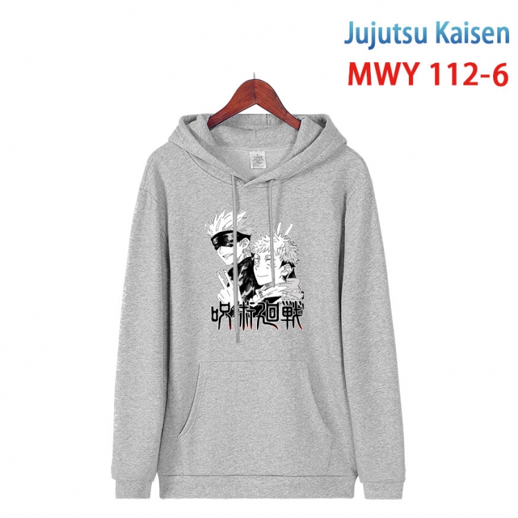 Jujutsu Kaisen  Cartoon hooded patch pocket cotton sweatshirt from S to 4XL MWY-112-6