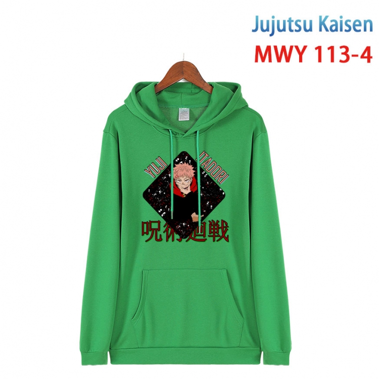 Jujutsu Kaisen  Cartoon hooded patch pocket cotton sweatshirt from S to 4XL  MWY-113-4