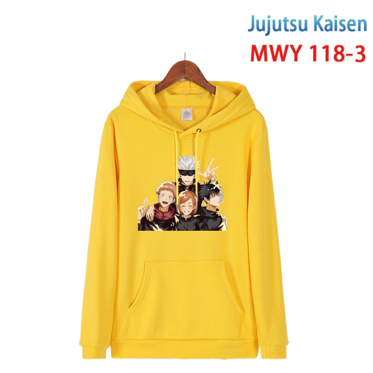 Jujutsu Kaisen  Cartoon hooded patch pocket cotton sweatshirt from S to 4XL MWY-118-3