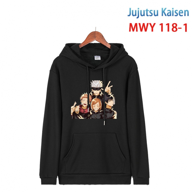 Jujutsu Kaisen  Cartoon hooded patch pocket cotton sweatshirt from S to 4XL MWY-118-1