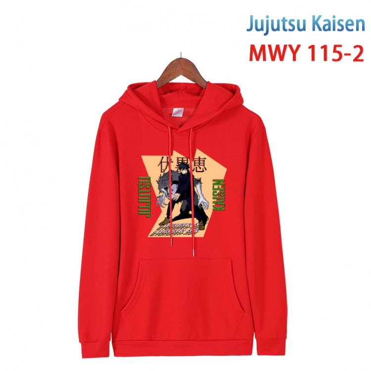 Jujutsu Kaisen  Cartoon hooded patch pocket cotton sweatshirt from S to 4XL MWY-115-2