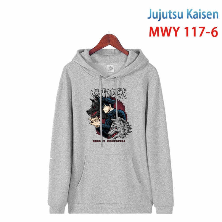 Jujutsu Kaisen  Cartoon hooded patch pocket cotton sweatshirt from S to 4XL MWY-117-6