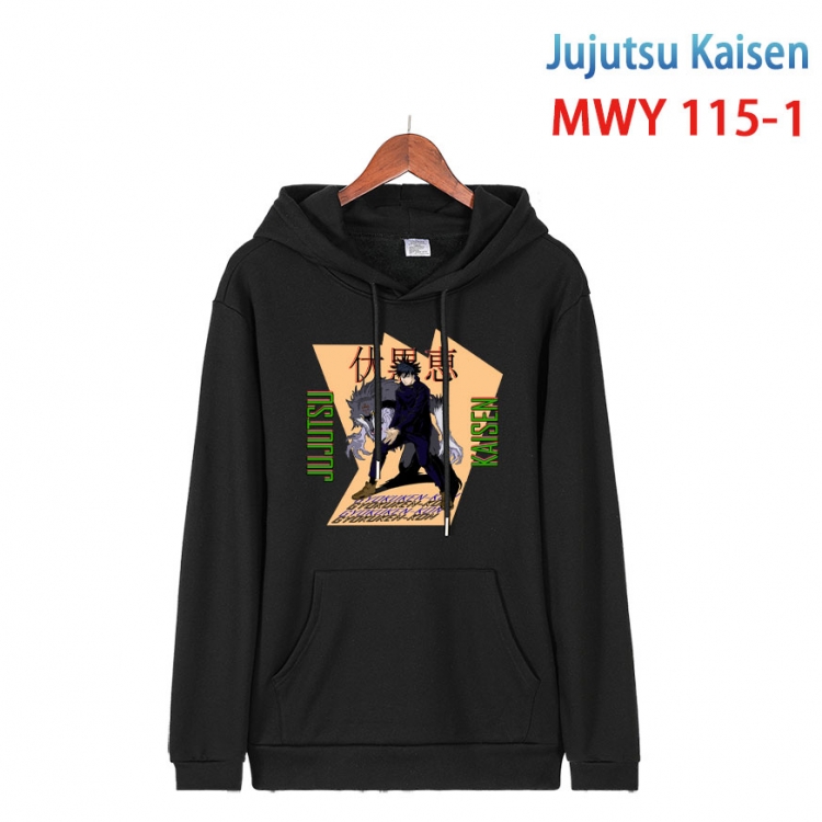 Jujutsu Kaisen  Cartoon hooded patch pocket cotton sweatshirt from S to 4XL MWY-115-1