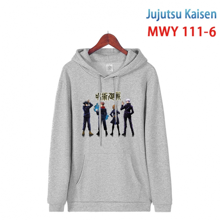 Jujutsu Kaisen  Cartoon hooded patch pocket cotton sweatshirt from S to 4XL MWY-111-6