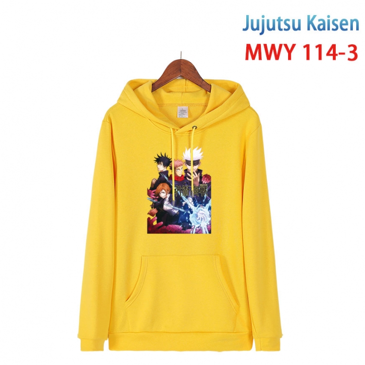 Jujutsu Kaisen  Cartoon hooded patch pocket cotton sweatshirt from S to 4XL MWY-114-3