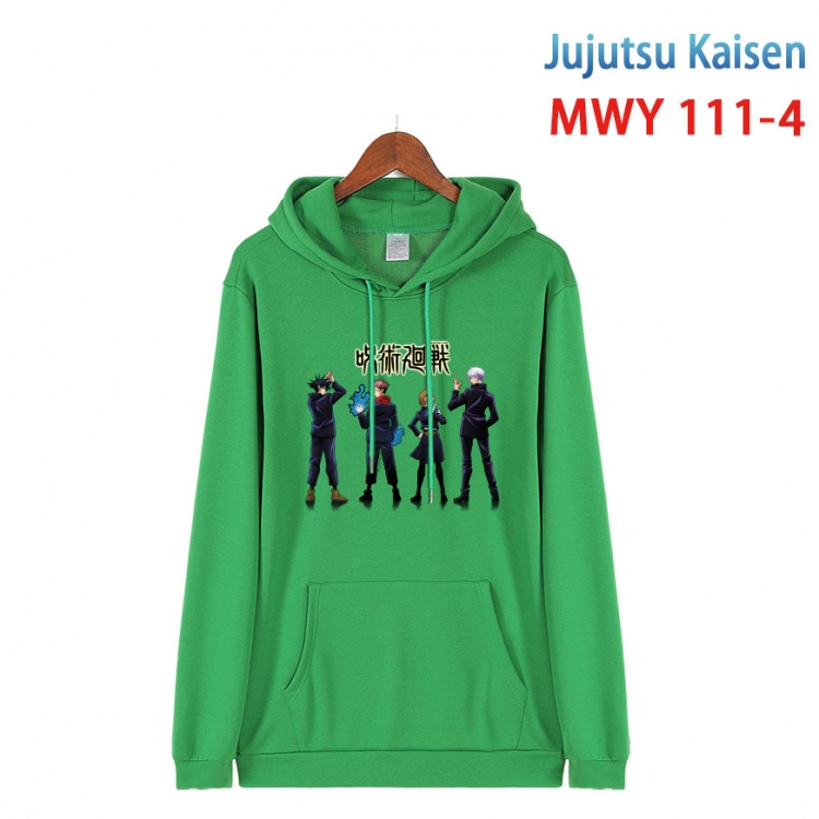 Jujutsu Kaisen  Cartoon hooded patch pocket cotton sweatshirt from S to 4XL MWY-111-4