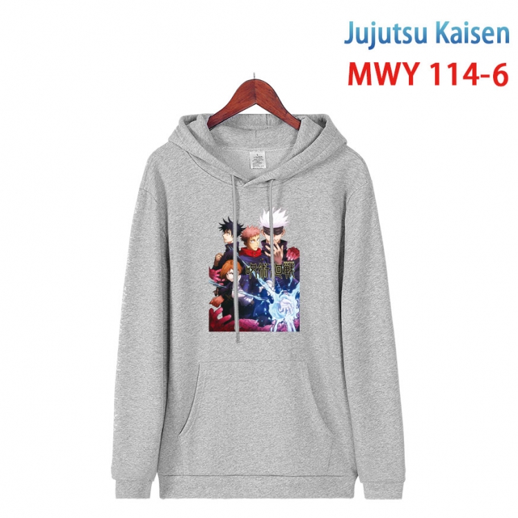 Jujutsu Kaisen  Cartoon hooded patch pocket cotton sweatshirt from S to 4XL MWY-114-6
