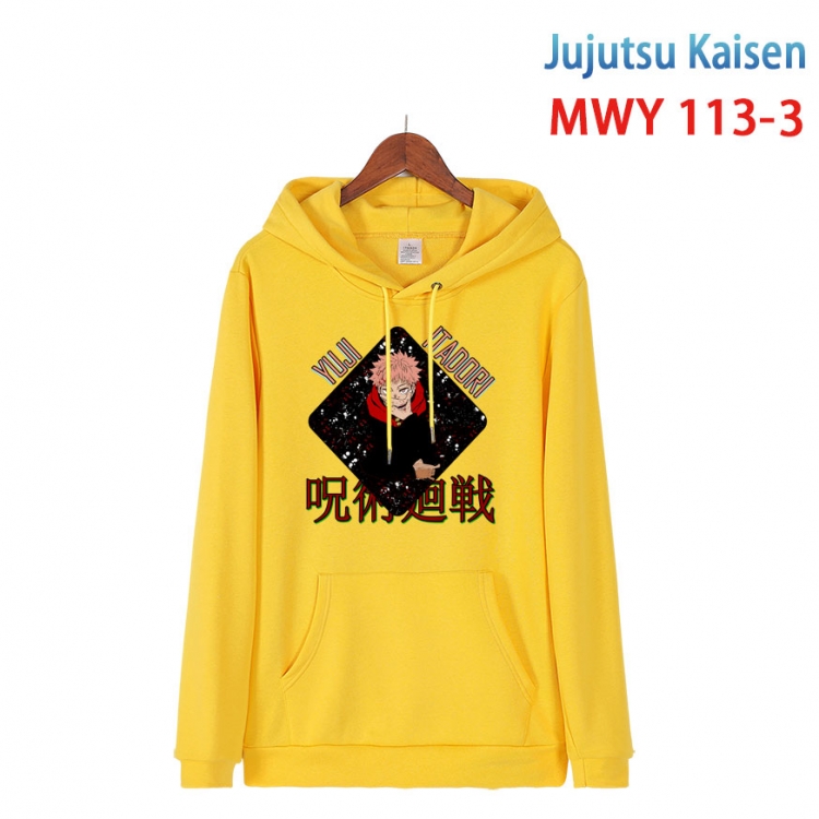 Jujutsu Kaisen  Cartoon hooded patch pocket cotton sweatshirt from S to 4XL MWY-113-3