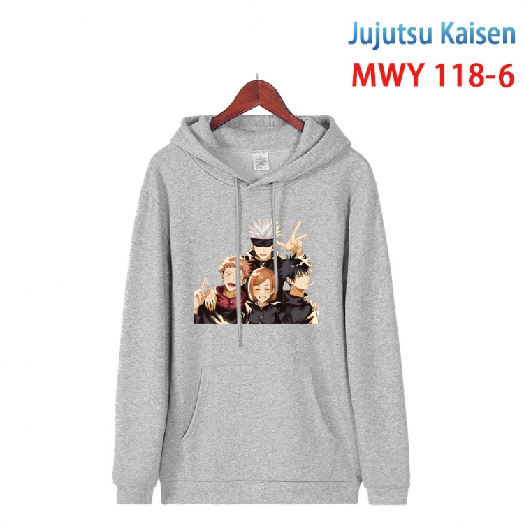 Jujutsu Kaisen  Cartoon hooded patch pocket cotton sweatshirt from S to 4XL MWY-118-6
