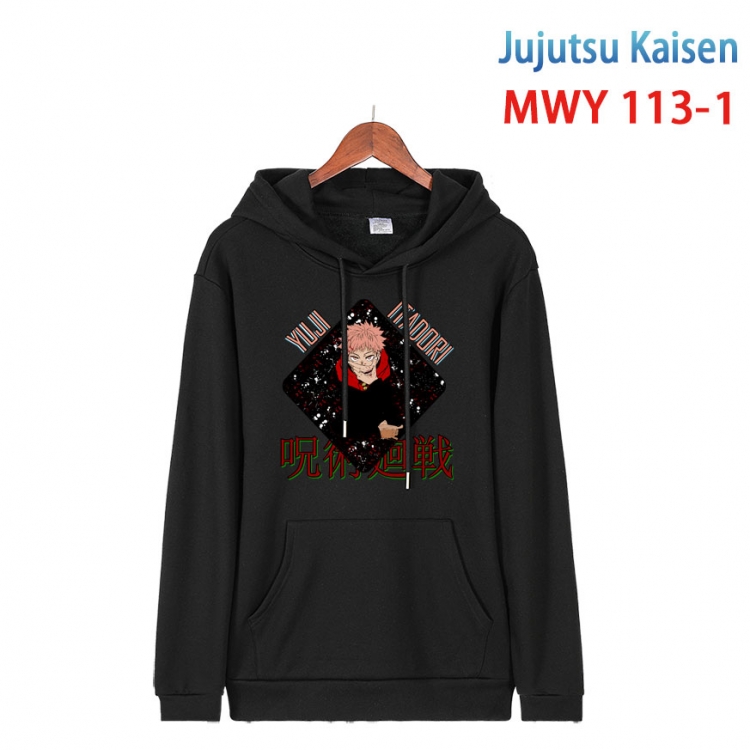 Jujutsu Kaisen  Cartoon hooded patch pocket cotton sweatshirt from S to 4XL MWY-113-1