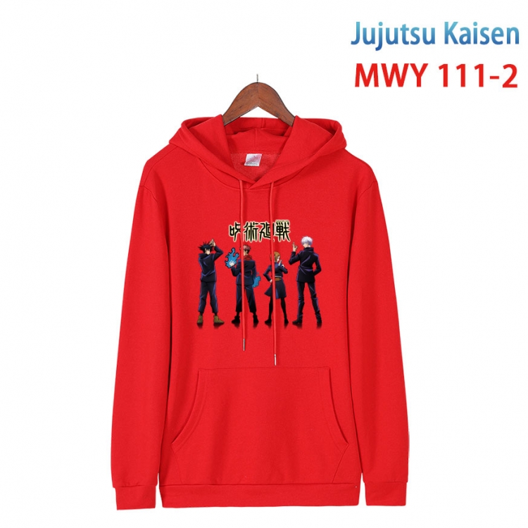 Jujutsu Kaisen  Cartoon hooded patch pocket cotton sweatshirt from S to 4XL MWY-111-2