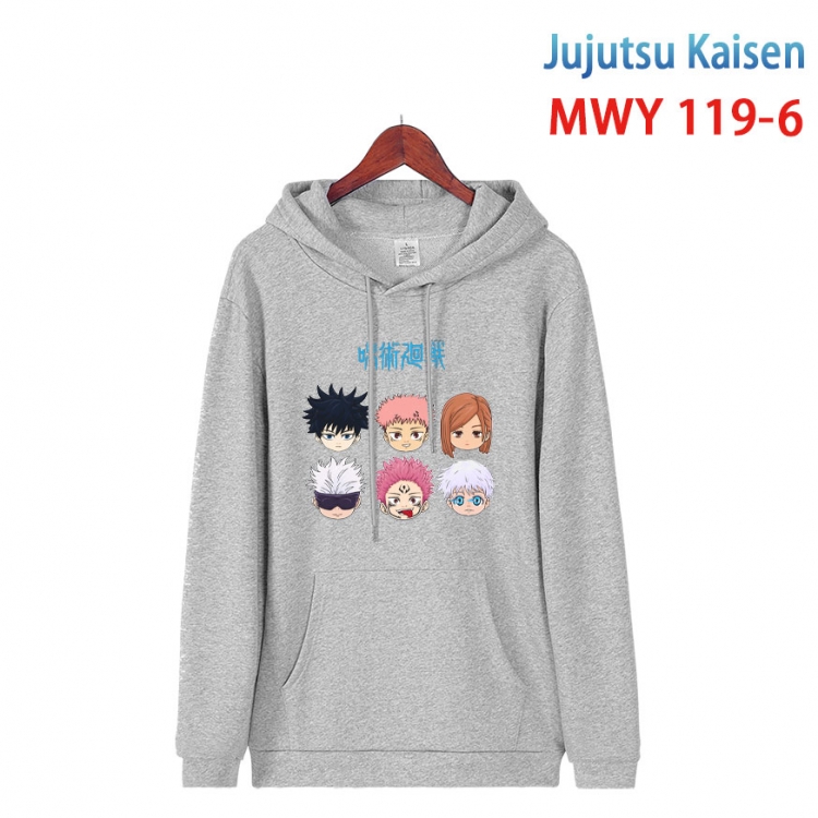 Jujutsu Kaisen  Cartoon hooded patch pocket cotton sweatshirt from S to 4XL MWY-119-6