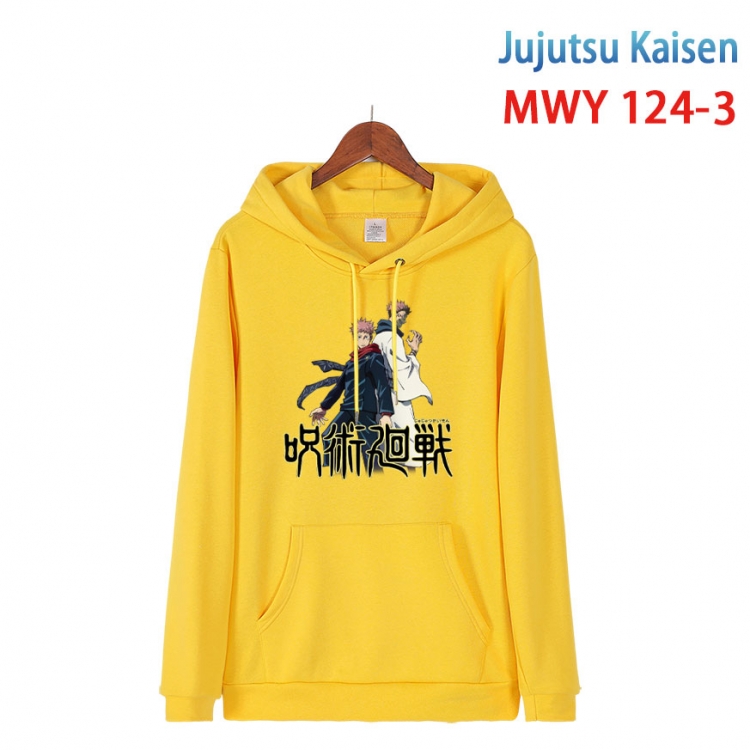 Jujutsu Kaisen  Cartoon hooded patch pocket cotton sweatshirt from S to 4XL MWY-124-3