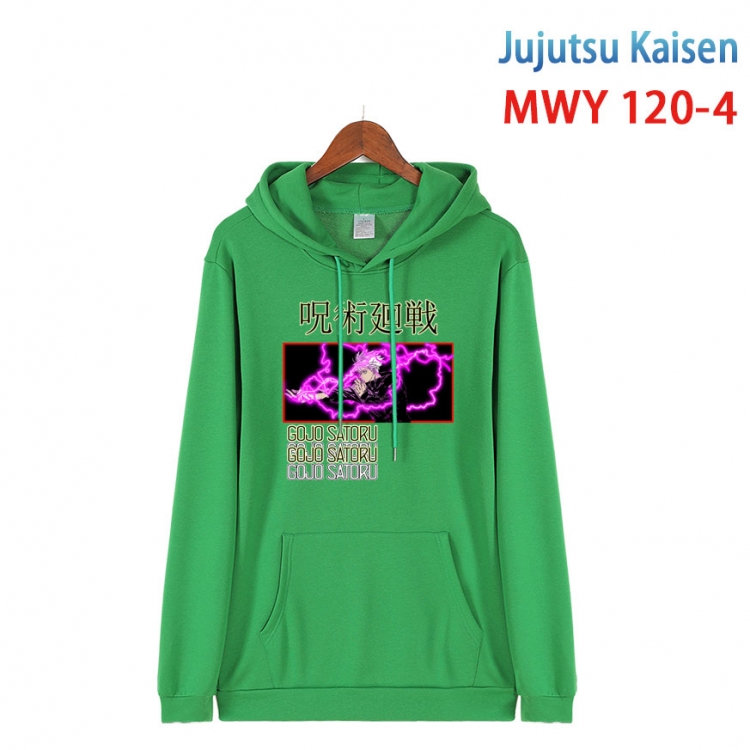 Jujutsu Kaisen  Cartoon hooded patch pocket cotton sweatshirt from S to 4XL  MWY-120-4