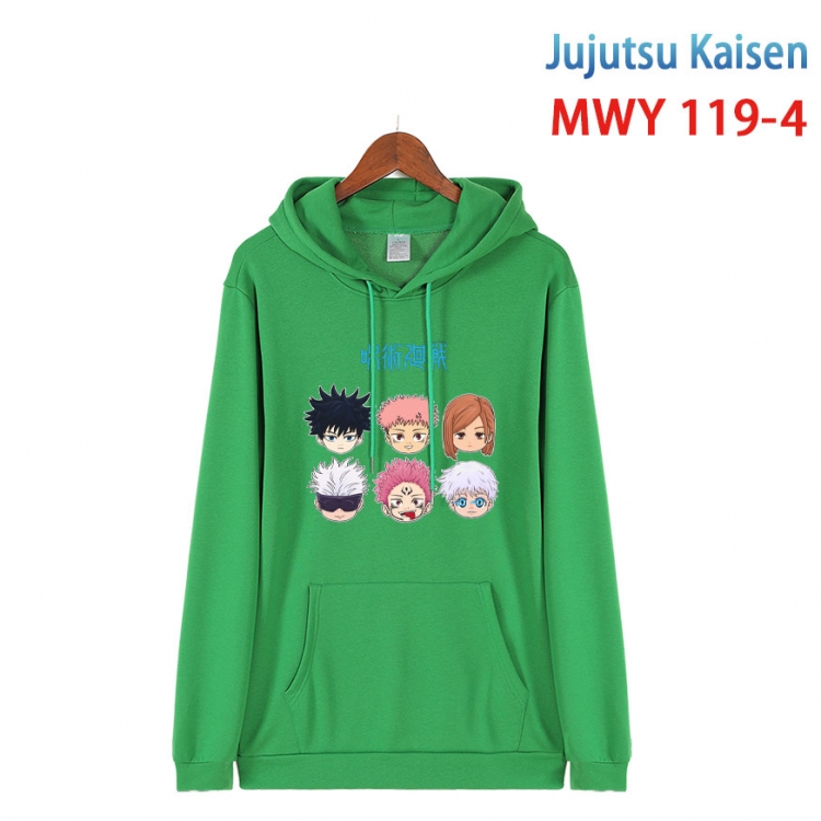 Jujutsu Kaisen  Cartoon hooded patch pocket cotton sweatshirt from S to 4XL  MWY-119-4