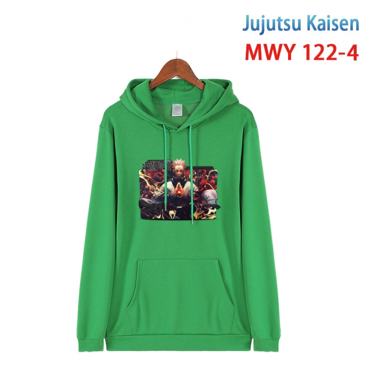 Jujutsu Kaisen  Cartoon hooded patch pocket cotton sweatshirt from S to 4XL MWY-122-4