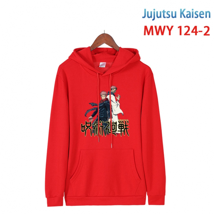 Jujutsu Kaisen  Cartoon hooded patch pocket cotton sweatshirt from S to 4XL MWY-124-2