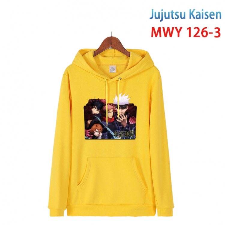 Jujutsu Kaisen  Cartoon hooded patch pocket cotton sweatshirt from S to 4XL  MWY-126-3