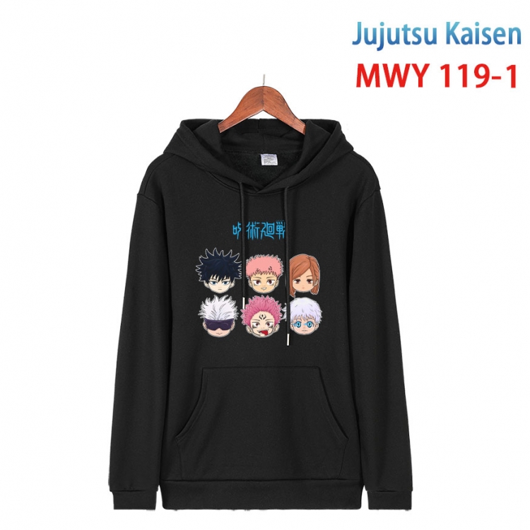 Jujutsu Kaisen  Cartoon hooded patch pocket cotton sweatshirt from S to 4XL MWY-119-1