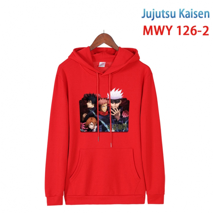 Jujutsu Kaisen  Cartoon hooded patch pocket cotton sweatshirt from S to 4XL  MWY-126-2