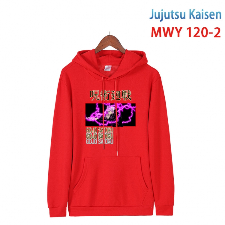 Jujutsu Kaisen  Cartoon hooded patch pocket cotton sweatshirt from S to 4XL  MWY-120-2