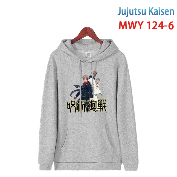 Jujutsu Kaisen  Cartoon hooded patch pocket cotton sweatshirt from S to 4XL MWY-124-6