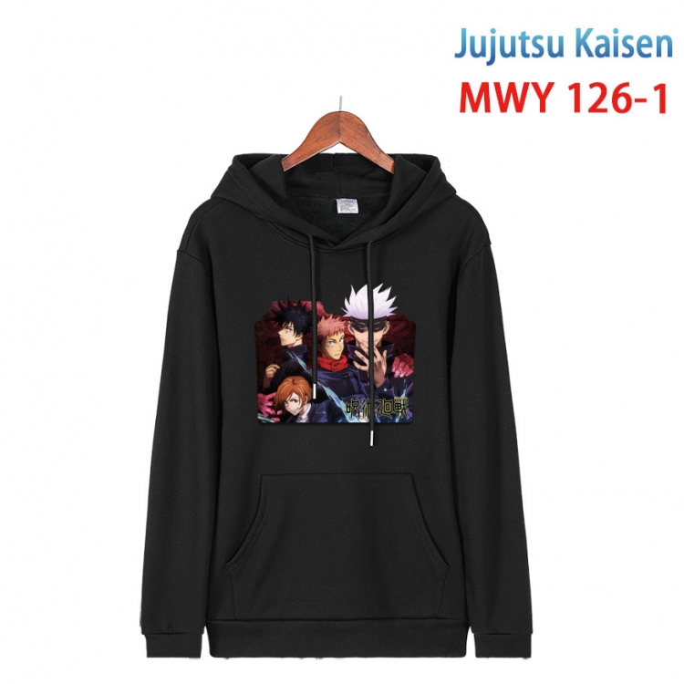 Jujutsu Kaisen  Cartoon hooded patch pocket cotton sweatshirt from S to 4XL MWY-126-1