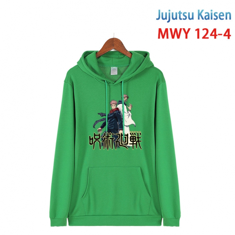 Jujutsu Kaisen  Cartoon hooded patch pocket cotton sweatshirt from S to 4XL   MWY-124-4