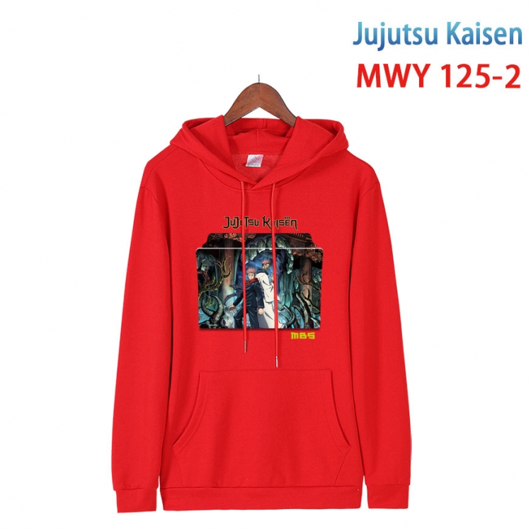 Jujutsu Kaisen  Cartoon hooded patch pocket cotton sweatshirt from S to 4XL MWY-125-2