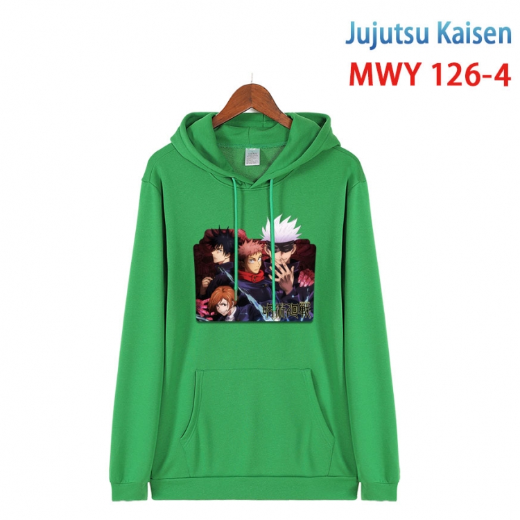 Jujutsu Kaisen  Cartoon hooded patch pocket cotton sweatshirt from S to 4XL MWY-126-4