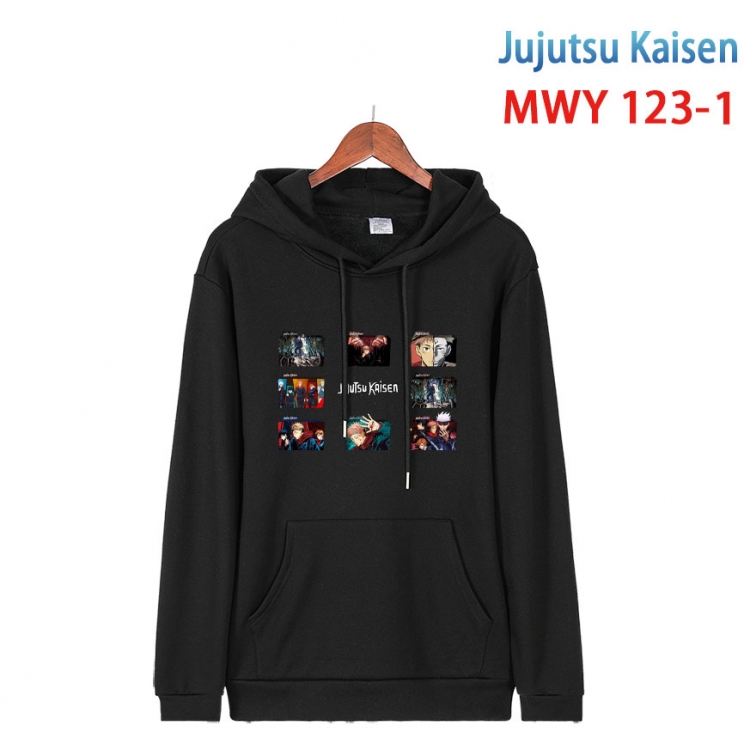 Jujutsu Kaisen  Cartoon hooded patch pocket cotton sweatshirt from S to 4XL MWY-123-1