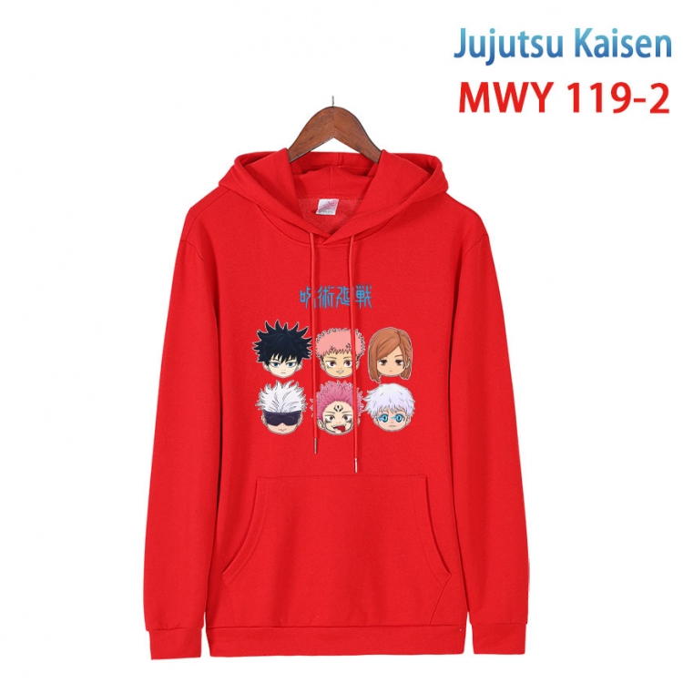 Jujutsu Kaisen  Cartoon hooded patch pocket cotton sweatshirt from S to 4XL MWY-119-2