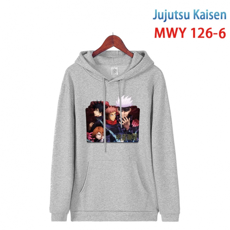 Jujutsu Kaisen  Cartoon hooded patch pocket cotton sweatshirt from S to 4XL  MWY-126-6