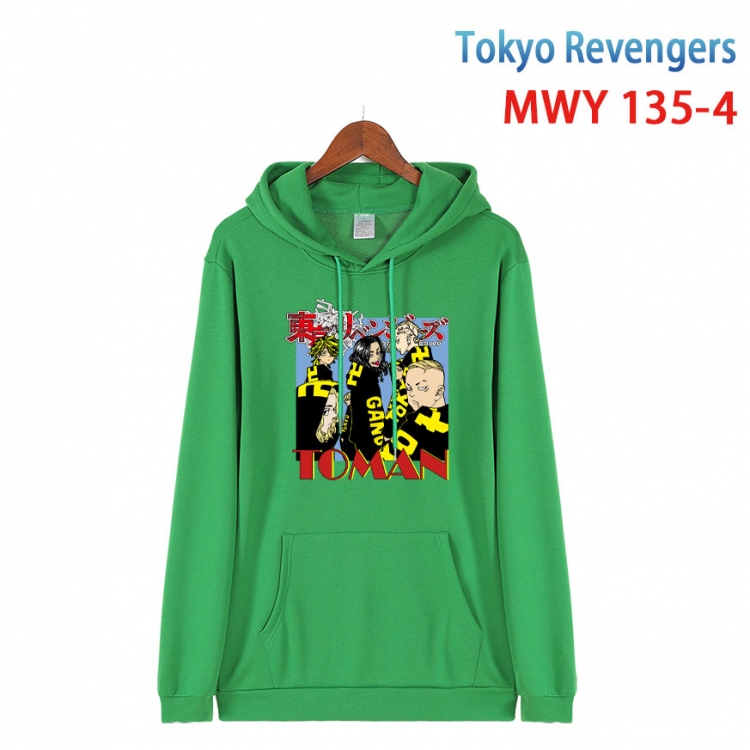 Tokyo Revengers  Cartoon hooded patch pocket cotton sweatshirt from S to 4XL  MWY-135-4