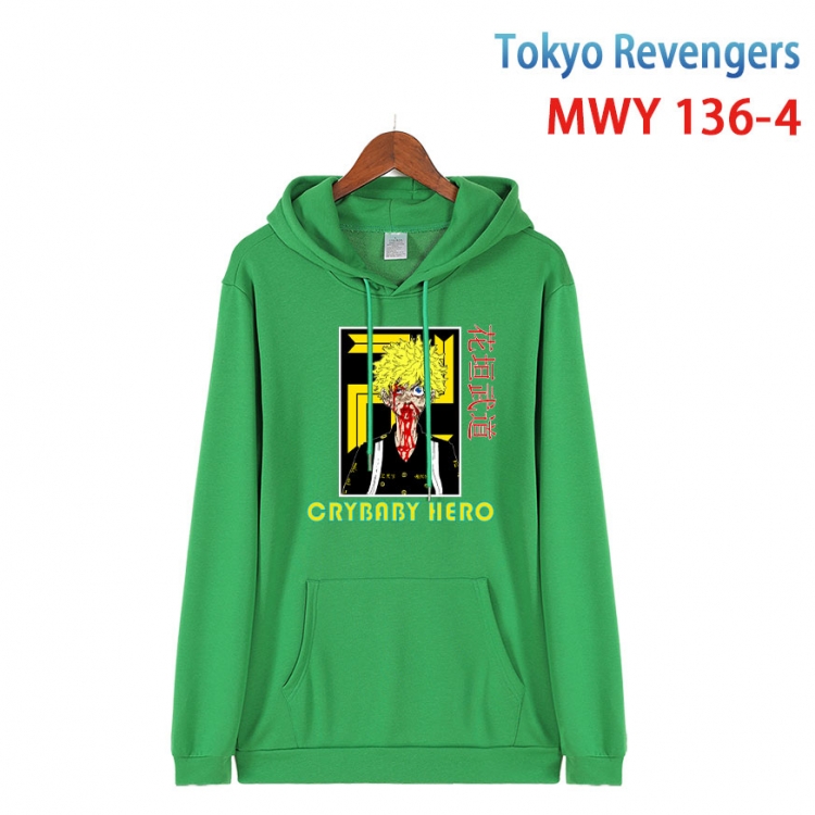 Tokyo Revengers  Cartoon hooded patch pocket cotton sweatshirt from S to 4XL  MWY-136-4