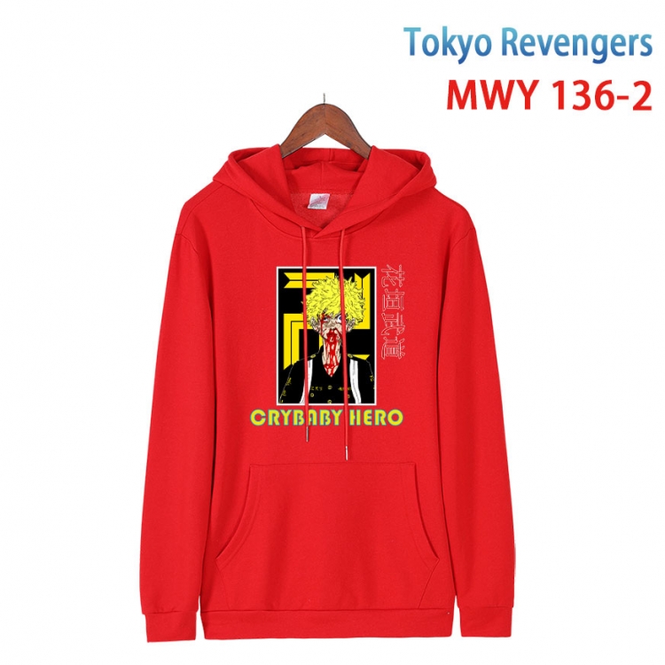 Tokyo Revengers  Cartoon hooded patch pocket cotton sweatshirt from S to 4XL  MWY-136-2