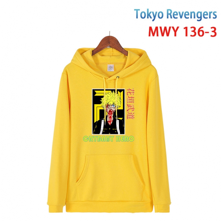 Tokyo Revengers Cartoon hooded patch pocket cotton sweatshirt from S to 4XL MWY-136-3