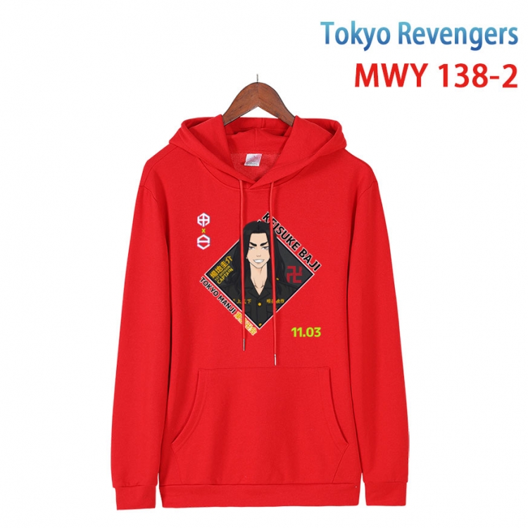 Tokyo Revengers  Cartoon hooded patch pocket cotton sweatshirt from S to 4XL MWY-138-2